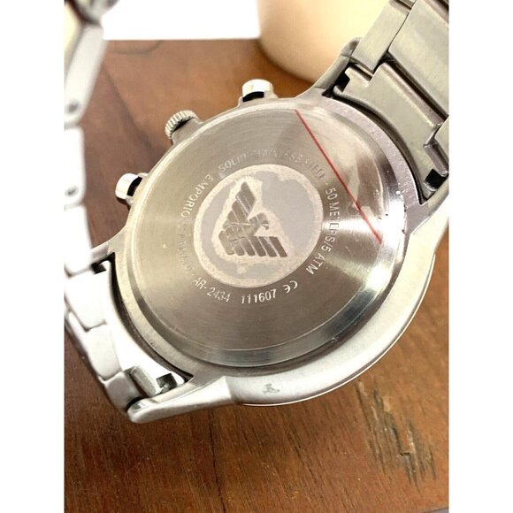 Emporio Armani Men's Watch AR2434 Quartz Chronograph Black Dial Stainless Steel - Picture 6 of 13